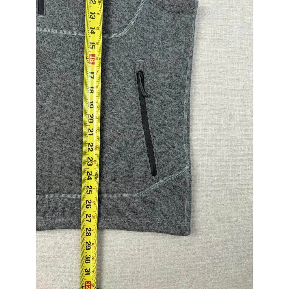 The North Face Sweater Fleece Vest Mens Large Gray Full Zip Sherpa Lined